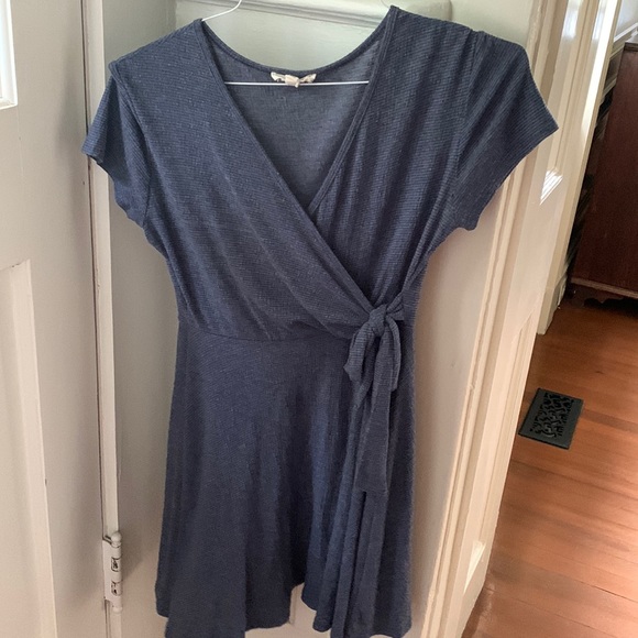 dark blue tie dress - Picture 1 of 4